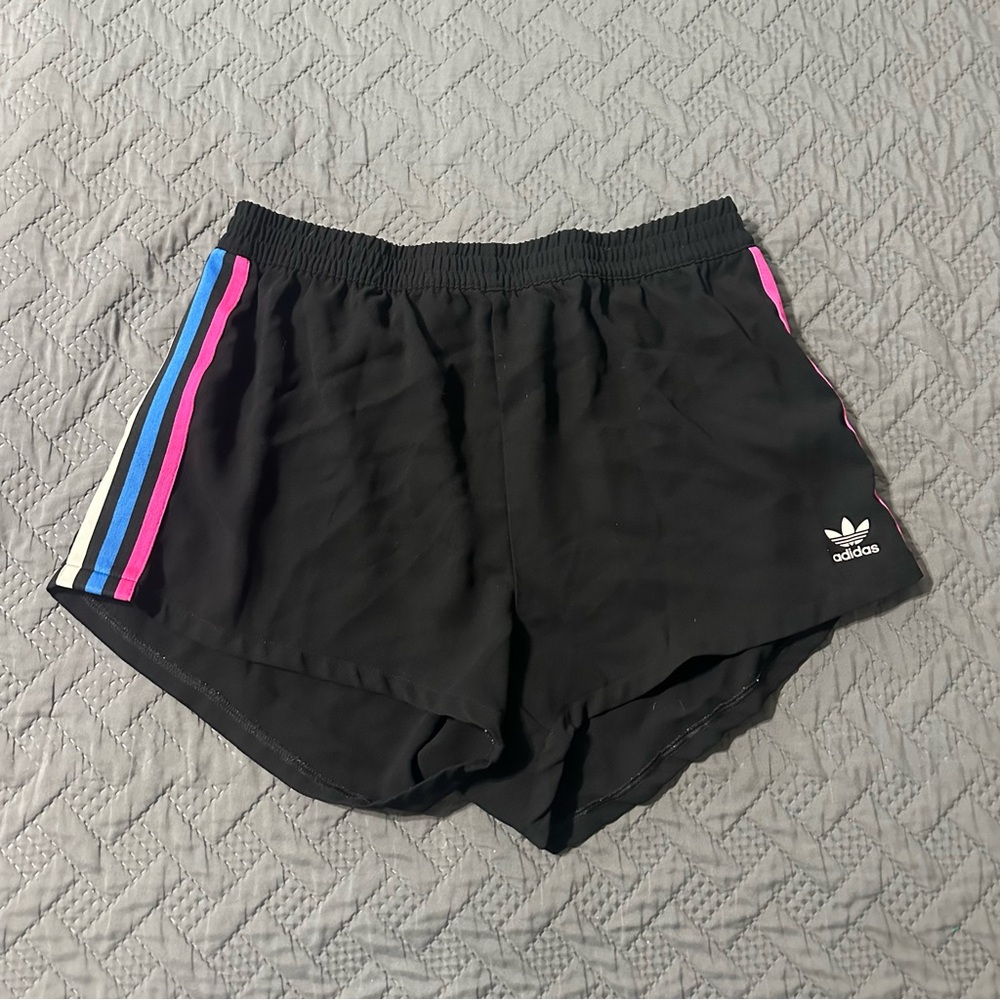 Adidas Originals Womens L Tri-color 3 Stripe‎ Running Shorts Activewear marathon